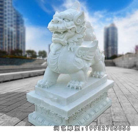 独角兽单位大理石雕塑