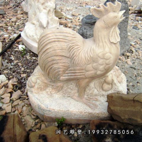 鸡大理石雕塑