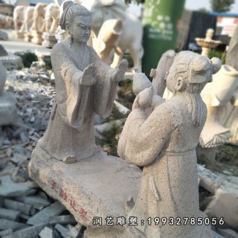 大理石孔融让梨广场雕塑