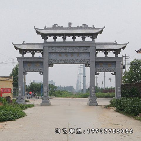 小区大理石牌坊景观雕塑