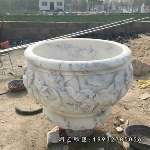 广场大理石水缸景观雕塑