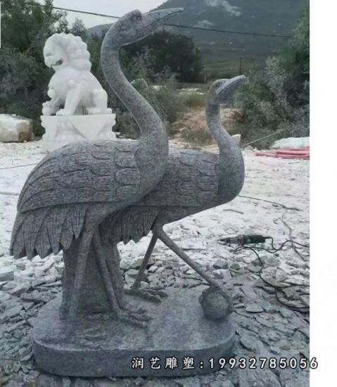 园林仙鹤动物石雕
