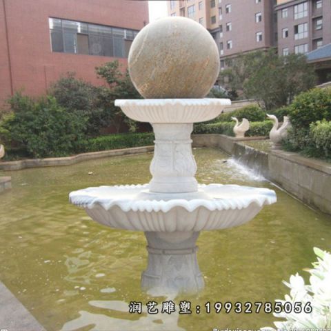 小区大理石风水球雕塑