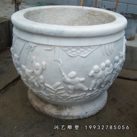 城市大理石水缸景观石雕