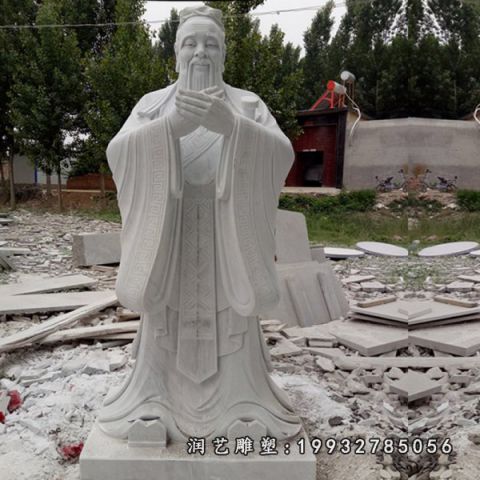 街道大理石老子雕塑