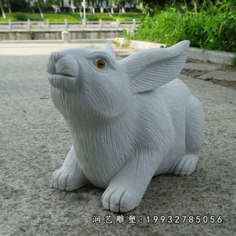 大理石兔子动物雕塑