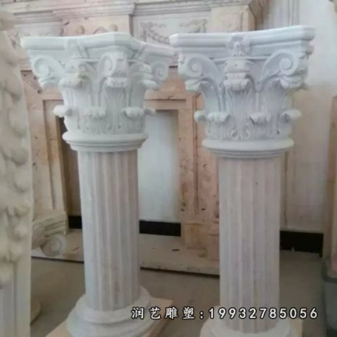 街道大理石罗马柱雕塑