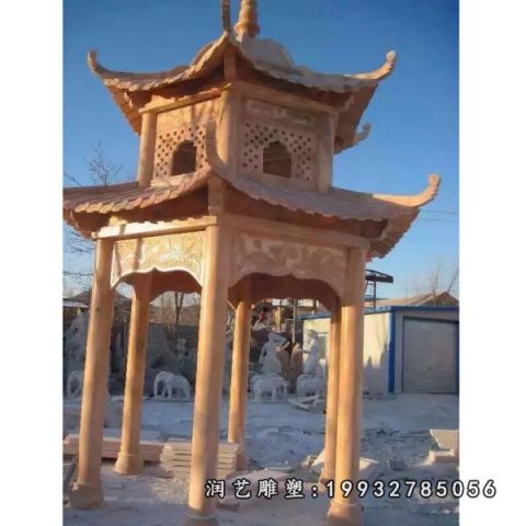 晚霞红凉亭景观雕塑
