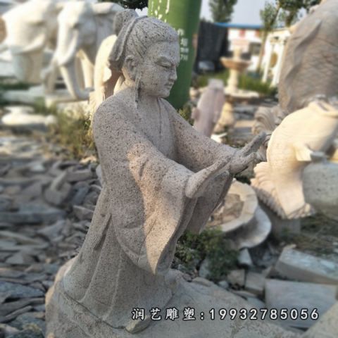 大理石孔融让梨古代人物雕塑