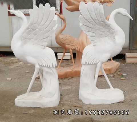 街道大理石天鹅动物雕塑