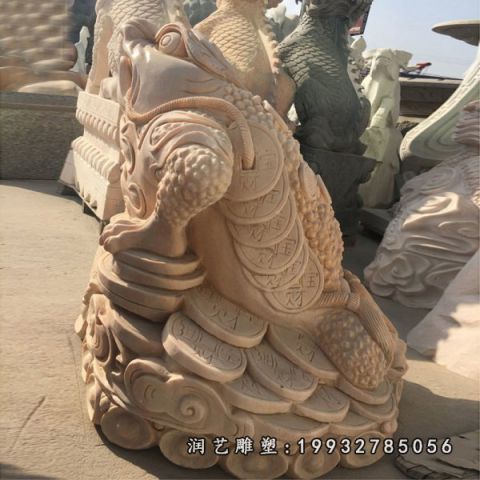 酒店晚霞红金蟾动物雕塑