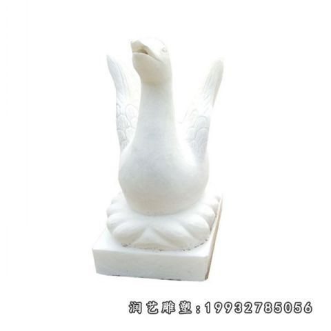 汉白玉抽象天鹅雕塑