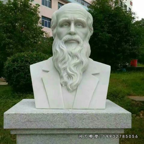 公园大理石达尔文雕塑