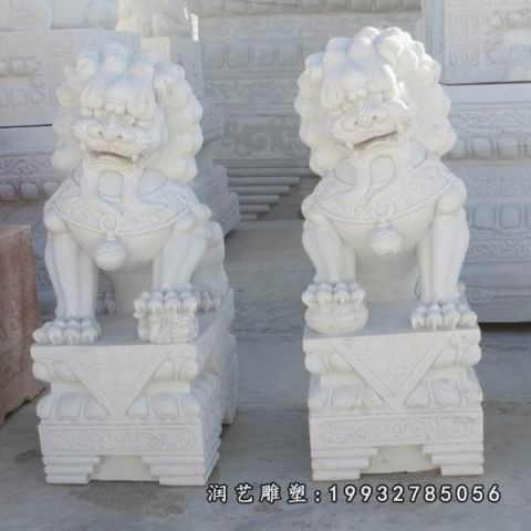 城市大理石狮子雕塑