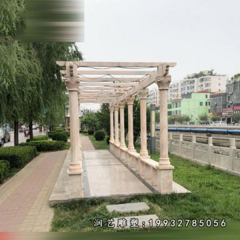 小区晚霞红长廊雕塑