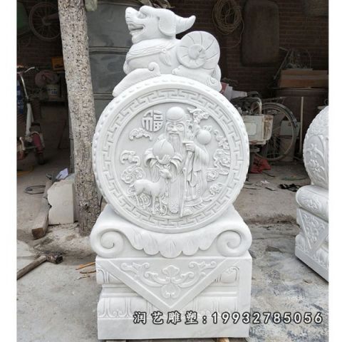酒店大理石抱鼓石雕塑