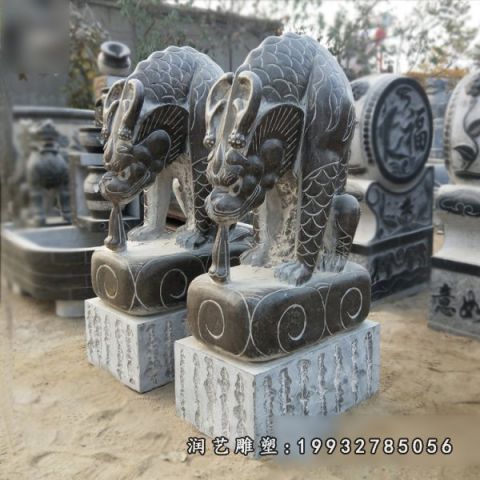 公园大理石吸水兽雕塑
