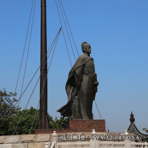 广场大理石郑和雕塑