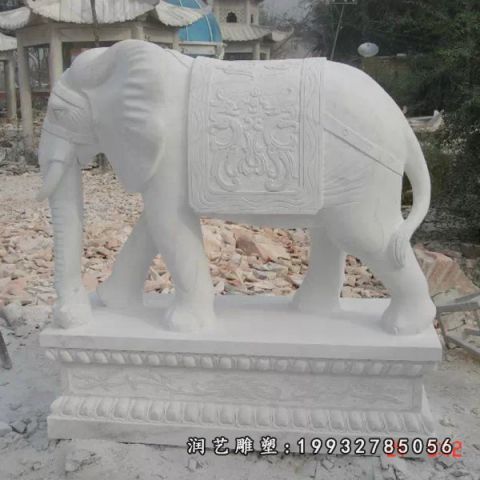 公园大理石大象动物雕塑