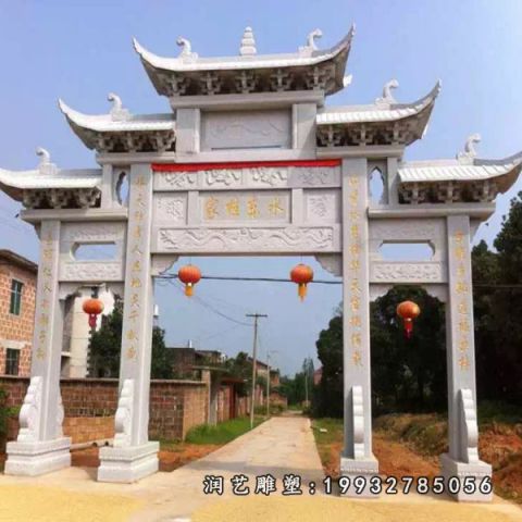 大理石企业牌坊雕塑