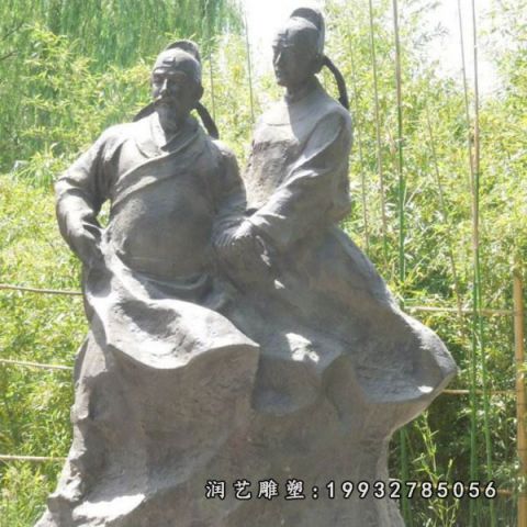 校园大理石杜甫雕塑