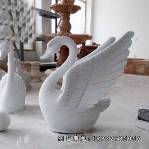 公园天鹅动物石雕