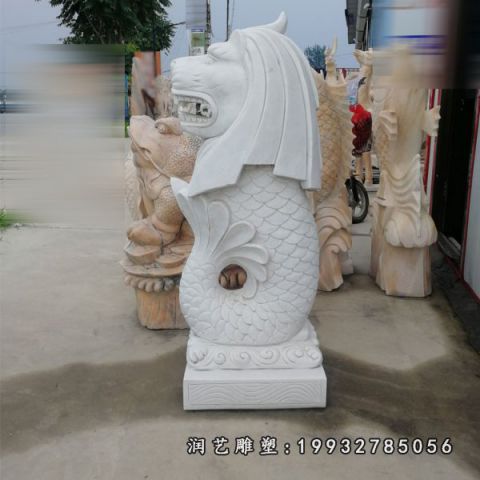 公园鱼尾狮动物石雕