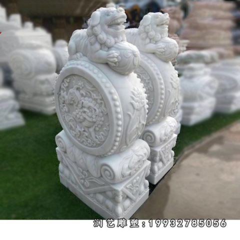 企业大理石门墩雕塑