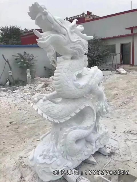 公园大理石龙动物雕塑
