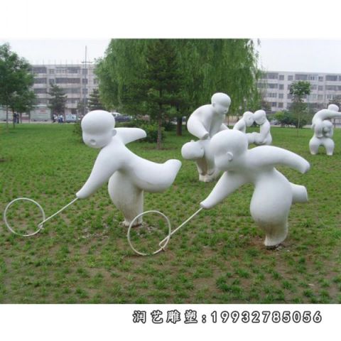 街道大理石儿童雕塑