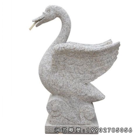 小区大理石天鹅雕塑