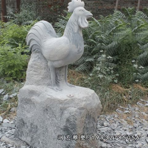 公园鸡动物石雕