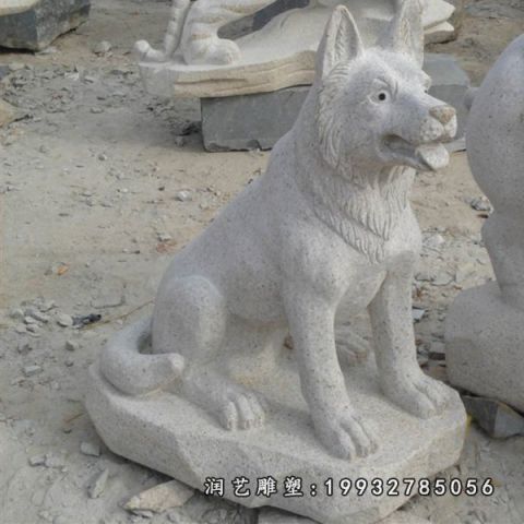 大理石狗动物雕塑