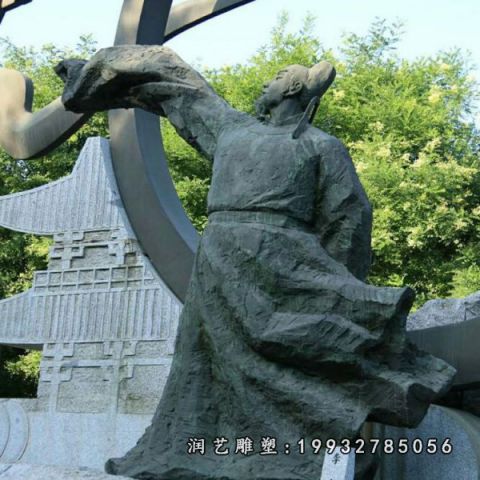 大理石李白名人雕塑