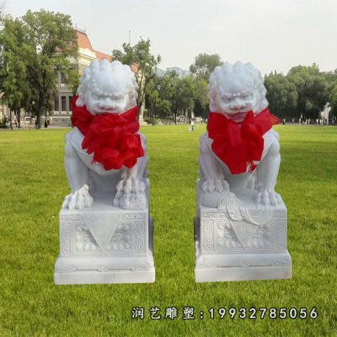 企业汉白玉狮子雕塑