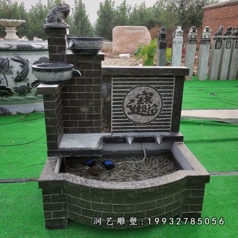 景区大理石流水盆景观雕塑