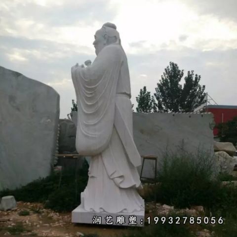 公园老子古代人物石雕