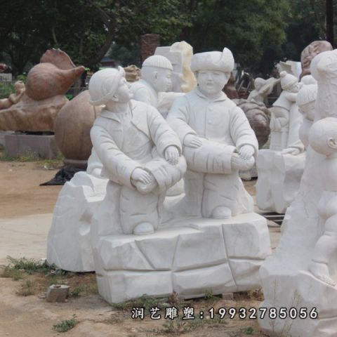城市大理石儿童雕塑