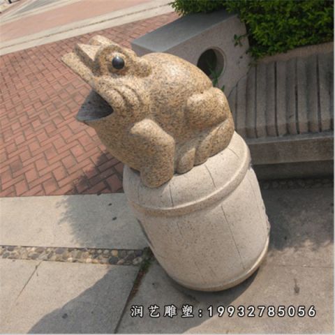 户外大理石青蛙雕塑