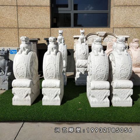酒店大理石门墩雕塑