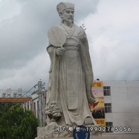 街道大理石诸葛亮雕塑