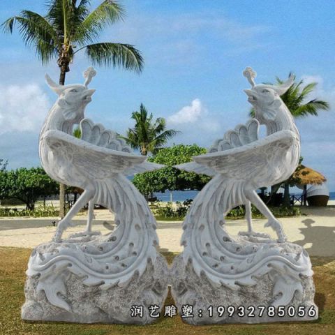 广场大理石凤凰雕塑