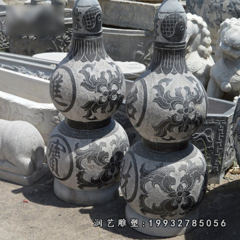 企业大理石葫芦雕塑