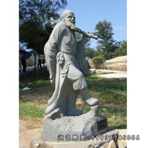 街道八仙过海人物石雕