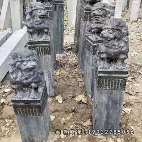 酒店拴马桩景观石雕