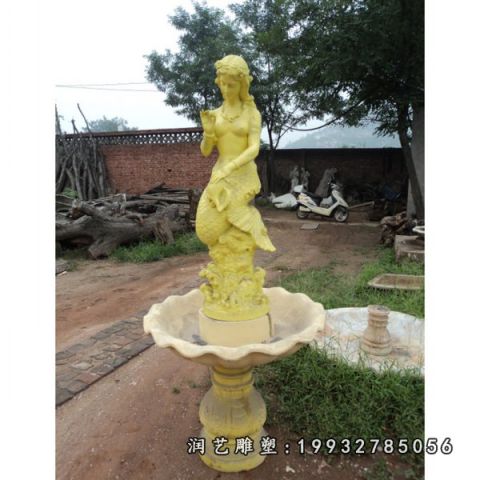酒店大理石美人鱼雕塑