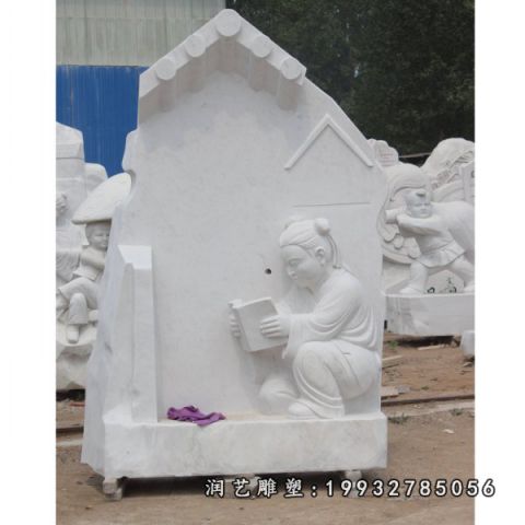 校园凿壁偷光人物石雕