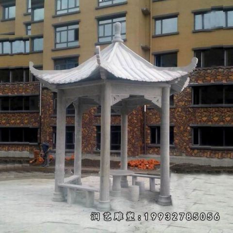 小区大理石凉亭雕塑
