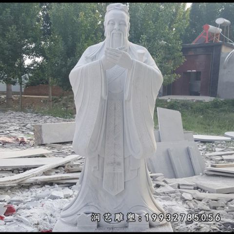 街道大理石孔子雕塑