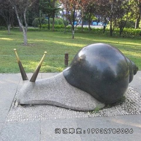公园大理石蜗牛动物雕塑